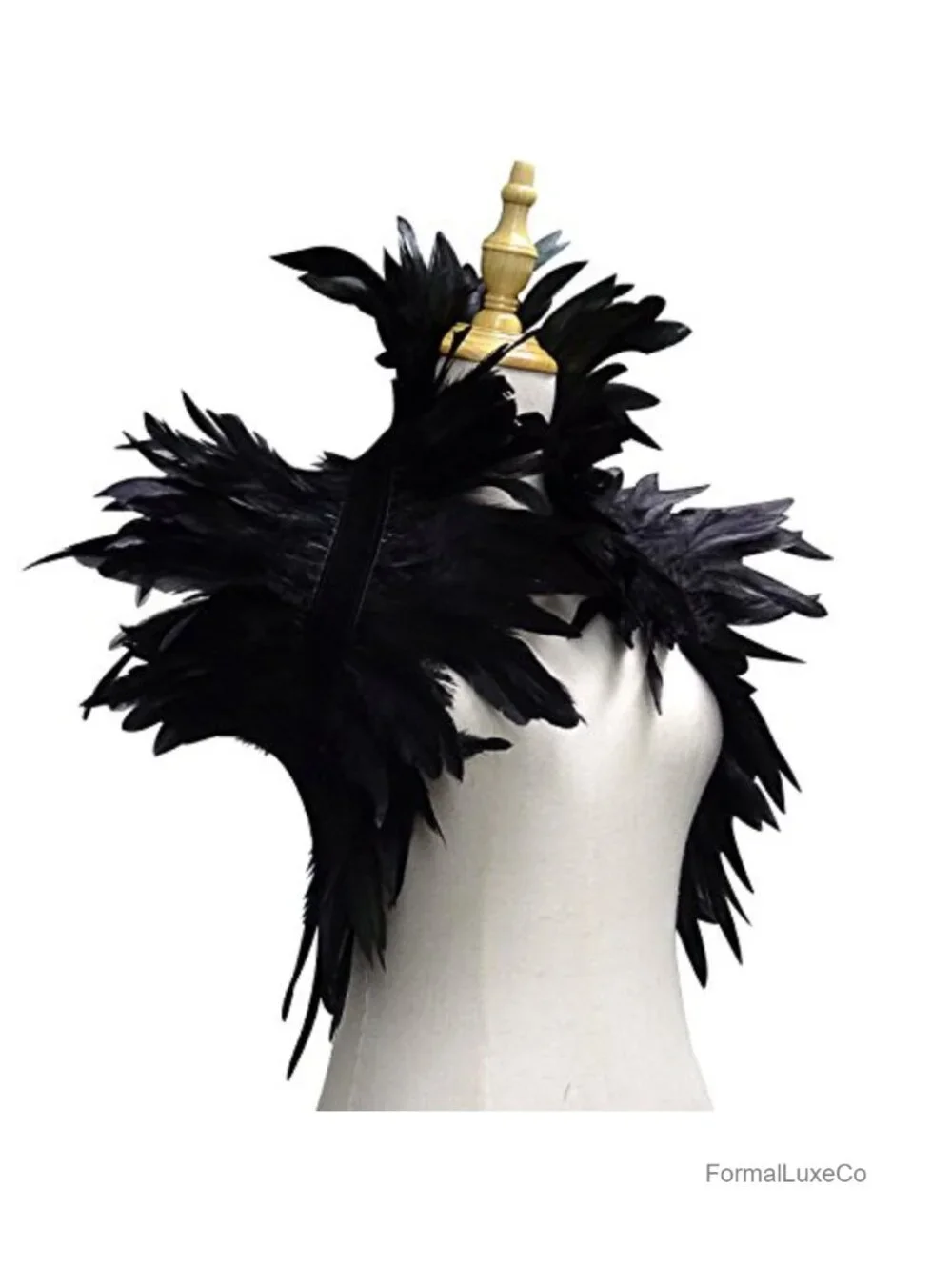 Gothic Real Feather Shrug Shawl Shoulder Wrap Cape Victorian Collar